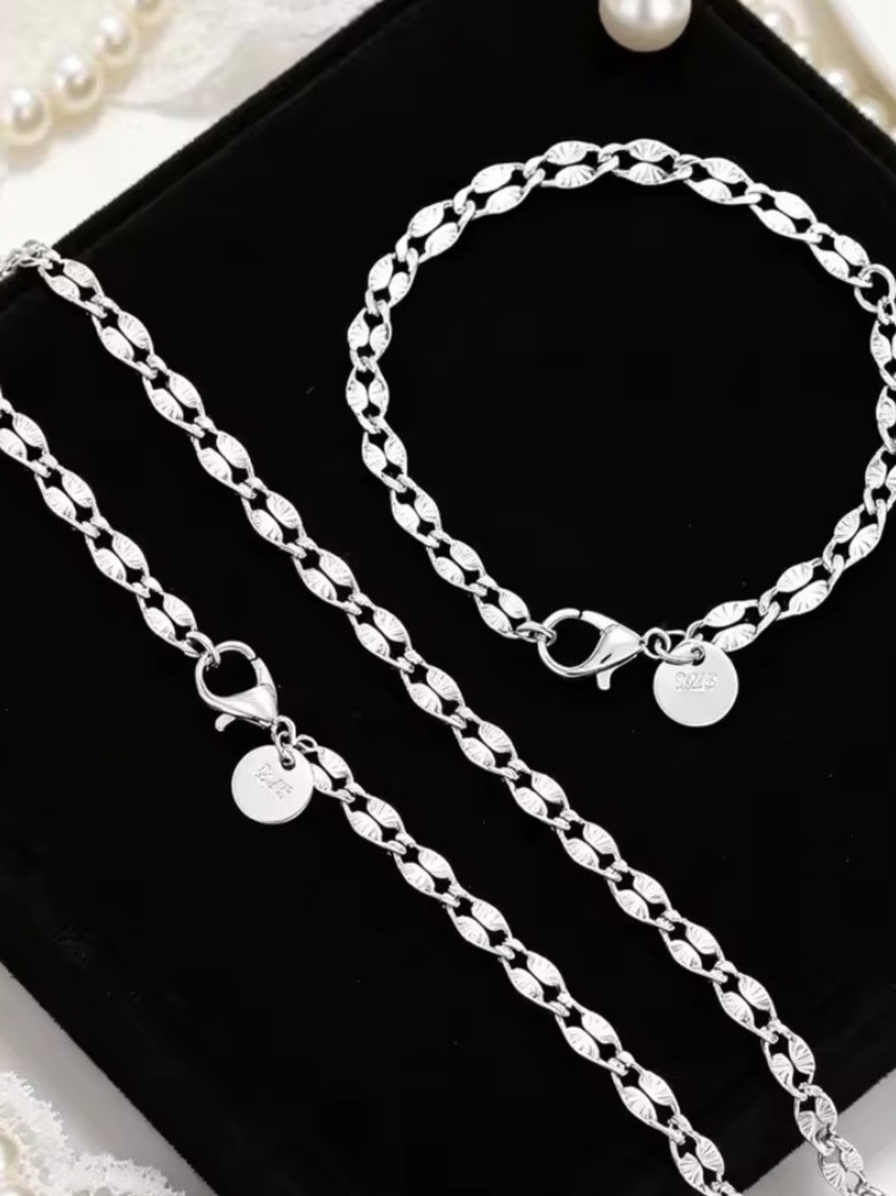 Sterling Silver Link Bracelet - Polished Silver Women’s Jewelry